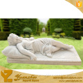 polished surface stone marble sleeping angel statues STUN-D018